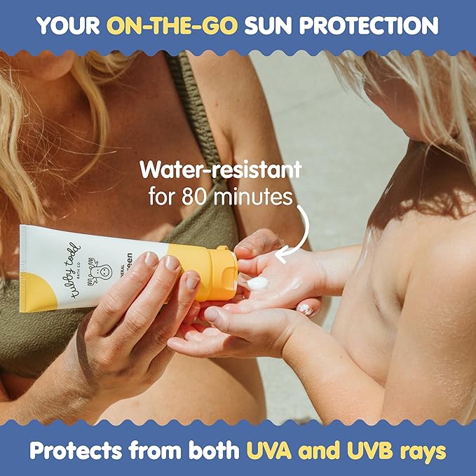 TUBBY TODD Mineral Sunscreen SPF 50 - Broad Spectrum Sunscreen Lotion for Kids - Water-Resistant for 80 Minutes - Safe for Sensitive Skin - Non-Greasy Feel - 2 Pack, 4 Fl Oz-Velvo Beauty