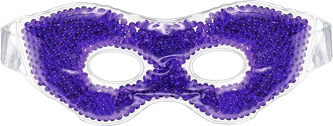 Gel Eye Mask, Purple - Cold Compress Ice Pack with Gel Beads - Microwave Safe for Heat Therapy - Great for Puffy Eyes, Dark Circles, Dry Eyes, Soothing Headaches-Velvo Beauty