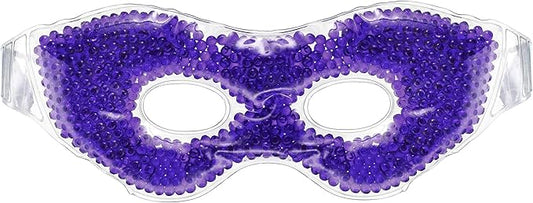 Gel Eye Mask, Purple - Cold Compress Ice Pack with Gel Beads - Microwave Safe for Heat Therapy - Great for Puffy Eyes, Dark Circles, Dry Eyes, Soothing Headaches-Velvo Beauty