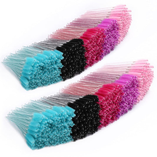 Tbestmax 2000 Disposable Mascara Wands Eyelash Brush Spoolies for Eyebrow Eye Lash Extension Colorful-Velvo Beauty
