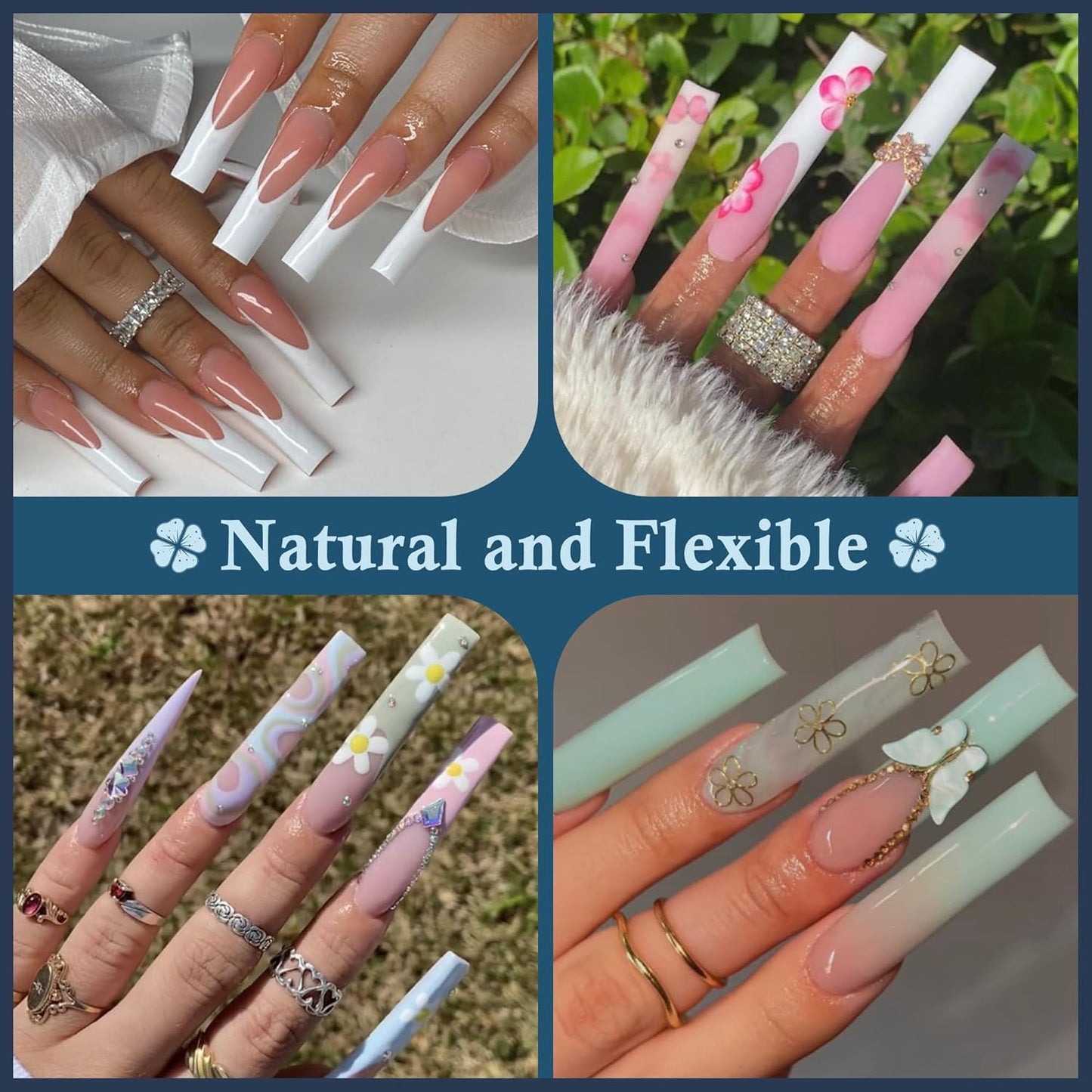 2XL Straight Square Nail Tips, No C Curve Gel Nail Tips Half Cover 240Pcs Extra Long Gel Tips Acrylic False Nail Tips Tapered Square Press On Nails For Nail Salons Home DIY 12 Sizes-Velvo Beauty