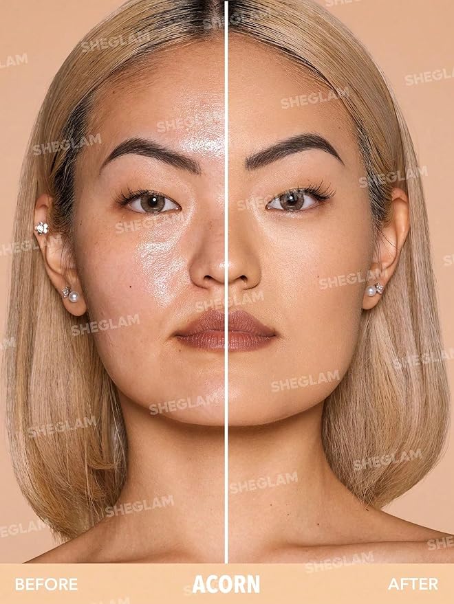 SHEGLAM SKin-Focus Full Coverage Powder Foundation Oil-Control Lightweight Face Pressed Powder Makeup-Butterscotch-Velvo Beauty