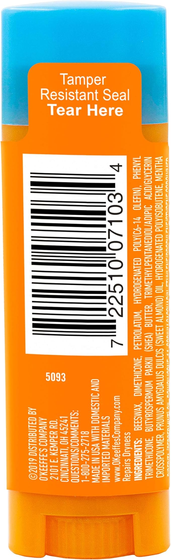 O'Keeffe's Cooling Relief Lip Repair Lip Balm for Dry, Cracked Lips, Stick, (Pack of 7)-Velvo Beauty