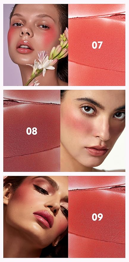 MAEPEOR Cream Blush 9 Color Smooth High-Pigmented Buildable Face Blush Long-Lasting Natural Look Face Blush for Cheeks (Color 09)-Velvo Beauty