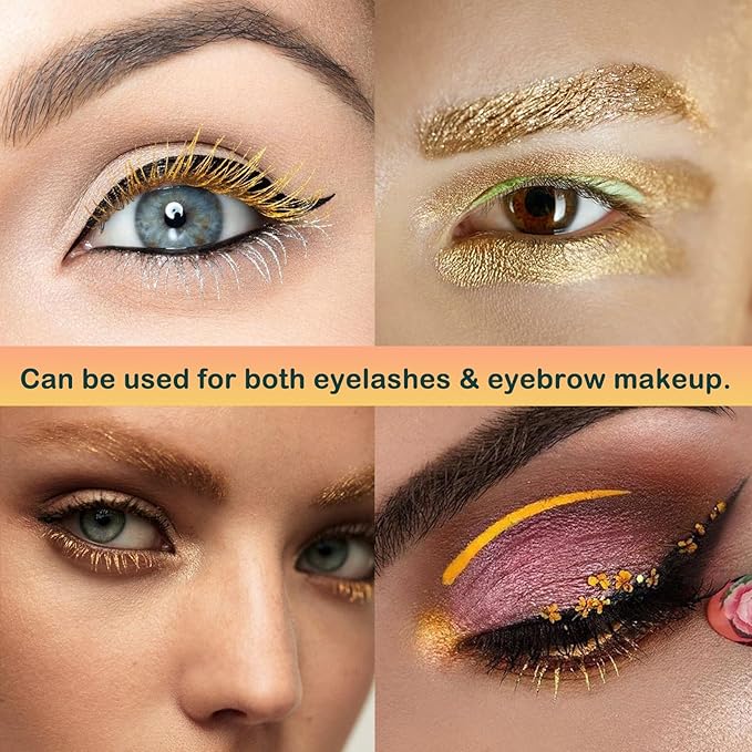 Maydear Gold Waterproof Colored Mascara - Long Lasting, Smudgeproof, Fast Dry, Lengthening Eye Makeup for Women - Party & Stage Use-Velvo Beauty