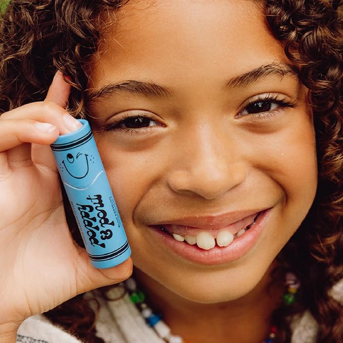 Poppy & Pout Kids Jumbo Lip Balm | All Natural Lip Balms & Moisturizers | Hydrates with Beeswax, Vitamin E, Organic Coconut Oil | Cruelty-Free | Lip Balm in Recyclable Cardboard Tube (Bloo Razzeloo)-Velvo Beauty