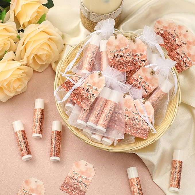 Dunzy 50 Pack Bridal Shower Favors Gifts Bulk Lip Balms Wedding Bachelorette Favors Baby Shower Favors Prizes Souvenirs Thank You Appreciation Gifts for Guests Women Men Coworker Staff-Velvo Beauty
