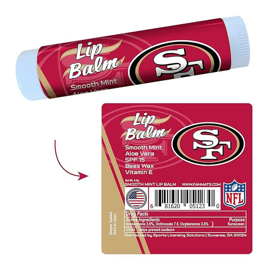 FANMATS 34738 San Francisco 49ers Smooth Mint SPF 15 Lip Balm-Velvo Beauty