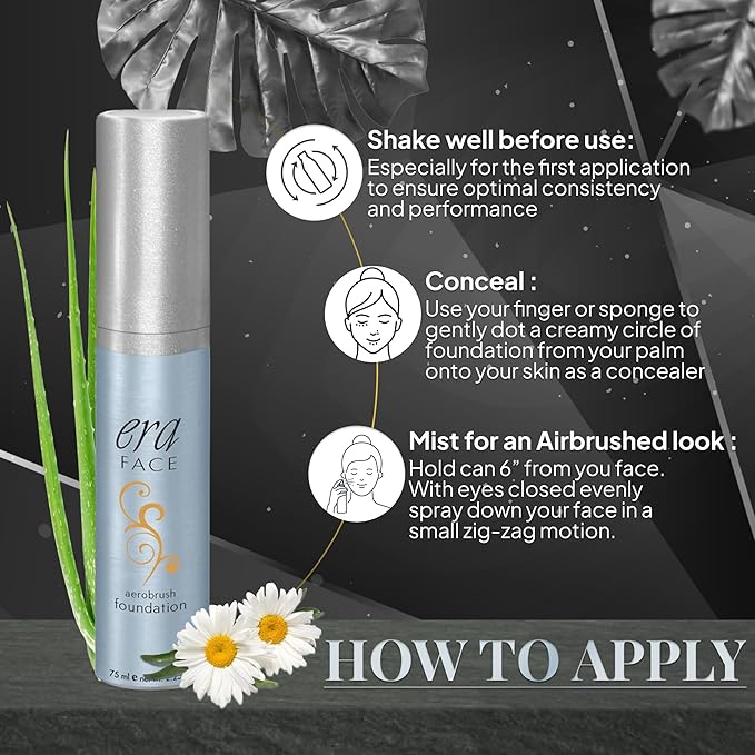 ERA Face spray makeup (Y7 Carmel, 2.25 oz) - airbrush foundation, everyday, buildable, professional spray on cosmetics by Era Beauty-Velvo Beauty