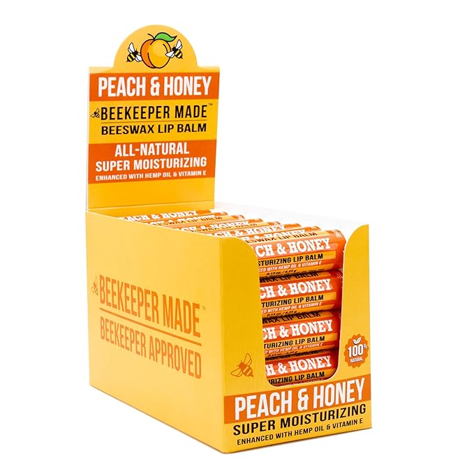 Beeswax Bulk Lip Balm, 40 Count | For Men, Women, and Children. Great for Gifts, Showers, & More (Peach)-Velvo Beauty