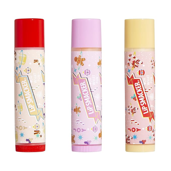 Lip Smacker Holiday Christmas 3 pcs Flavored Lip Balm Tin Original & Best (Pack of 2)-Velvo Beauty