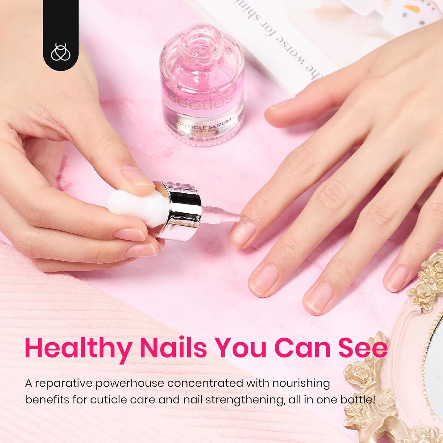 Beetles Cuticle Oil For Nails - 20ml Nail Care Strengthener Oil Stronger Nails Spa and Hand Manicure Essentials Damaged Cuticles for Repaired Thin Nails Nourish Home Nail Gfit for Women-Velvo Beauty