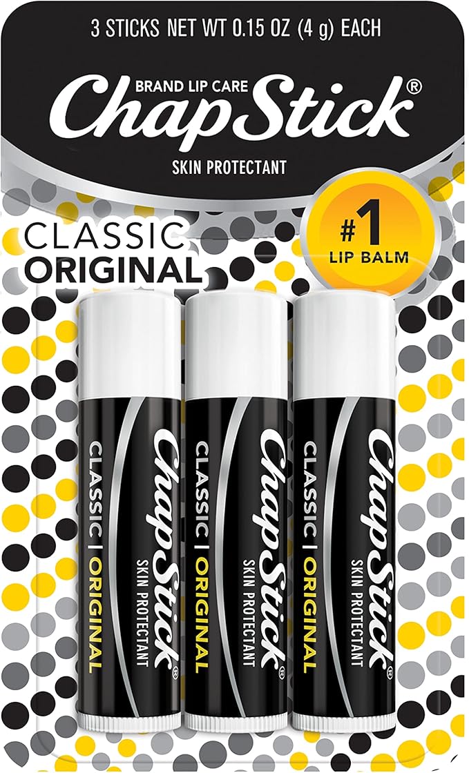 ChapStick Classic Original Lip Balm Tubes, Lip Care - 0.15 Oz (Pack of 3)-Velvo Beauty