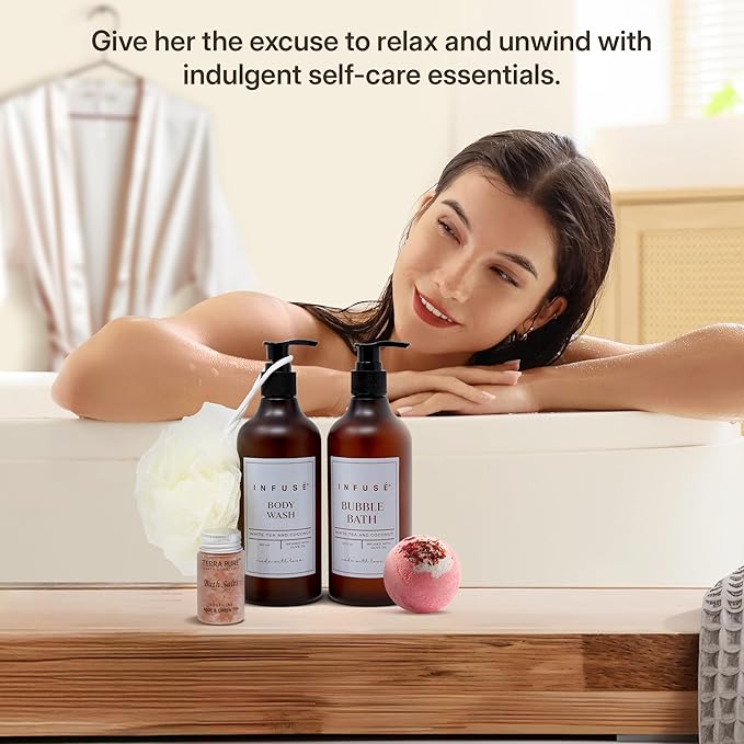 10-Piece Spa Gift Box for Women | Self-Care Set with Eye Mask, Loofa,Bath Bombs,Face Masks,Bubble Bath, Lotion, Body Wash & Bath Salt | Gift for Mom, Grandma, Wife, Bridesmaid or Loved Ones-Velvo Beauty