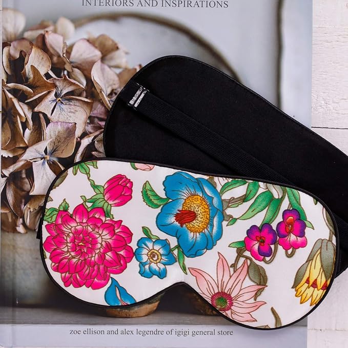 100% Pure Silk Eye Mask Sleep Eye Mask Eye Cover Eyeshade Sleeping Eye Mask Printed Colors (#10)-Velvo Beauty
