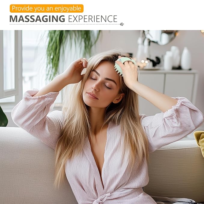 Sndyi Scalp Massager Shampoo Brush, Scalp Scrubber with Soft Silicone Bristles, Scalp Exfoliator for Dandruff Removal, Scalp Massager for Hair Growth, Wet Dry Hair Brush for Scalp Care, Green-Velvo Beauty