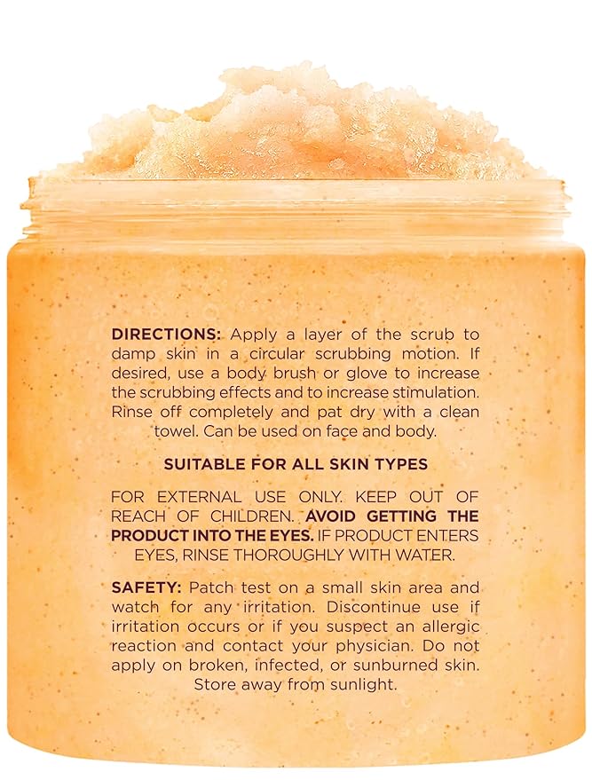 Brooklyn Botany Vitamin C Honey Sugar Scrub for Body 10 oz – Deeply Hydrating and Gently Exfoliating Body Scrub for Women and Men – Moisturizing and Nourishing the Skin-Velvo Beauty