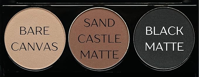 Matte Black, Medium Brown and Off White Vegan Eyeshadow Trio Palette; Talc, Paraben & Cruelty Free-Velvo Beauty