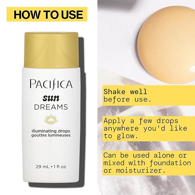 Pacifica Sunset Glow Drops – Face Bronzer - Vitamin C Face Bronzing Makeup for Instant Sun-Kissed Glowing Illuminator & Hydrating Skin Tint | Buildable Highlighter Drops Vegan Dermatologist Tested-Velvo Beauty