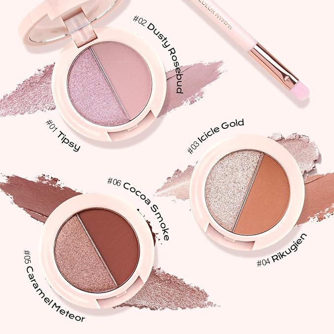 Color Nymph 6 Colors Eyeshadow Makeup Palette | 6-IN-1 Multi-Colored Shimmer & Matte Long-Lasting Travel Size Eye Shadow Make up Kit, Stacked Makeup Design Includes Eyeshadow Brush and Mirror-Velvo Beauty