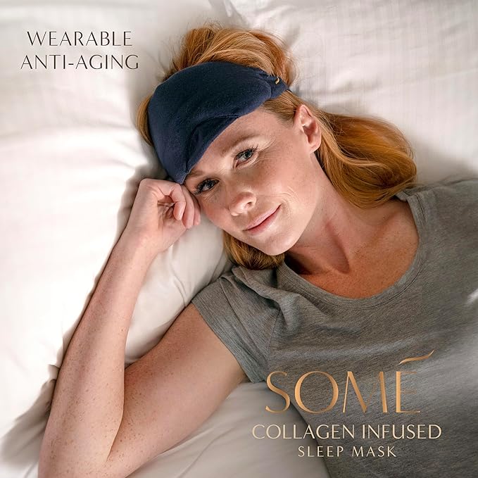SOMÉ Collagen Eye Mask for Sleeping, Luxurious Adjustable Sleep Mask for Women with Puffy Eyes, Dark Circles & Wrinkles, Collagen Infused Sleeping Mask for Wearable Hydration and Anti-Aging-Velvo Beauty