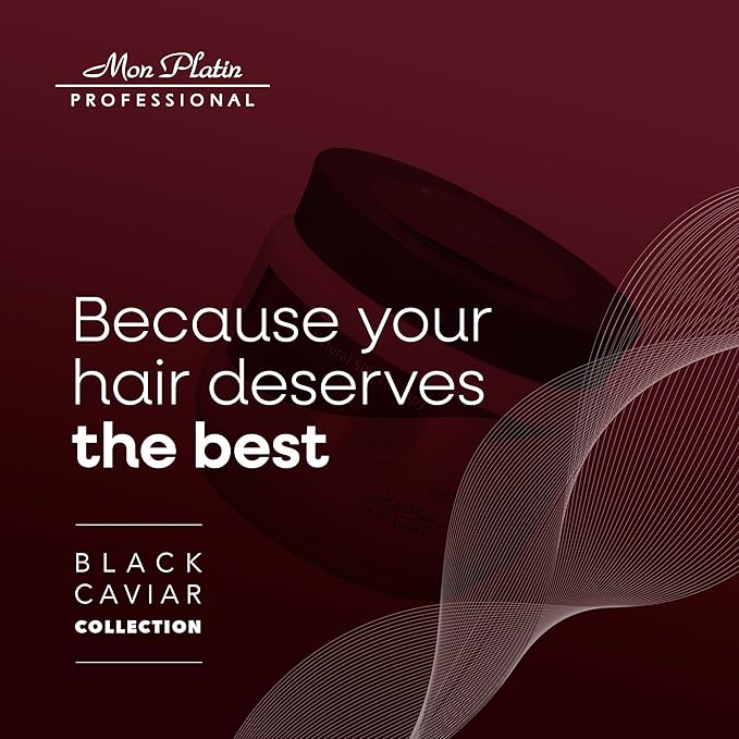 Mon Platin Professional Hair Mask, 500ML - Deep Conditioning for Dry, Colored, Damaged Hair with Black Caviar & Natural Silk Protein, SLS/Salt Free-Velvo Beauty