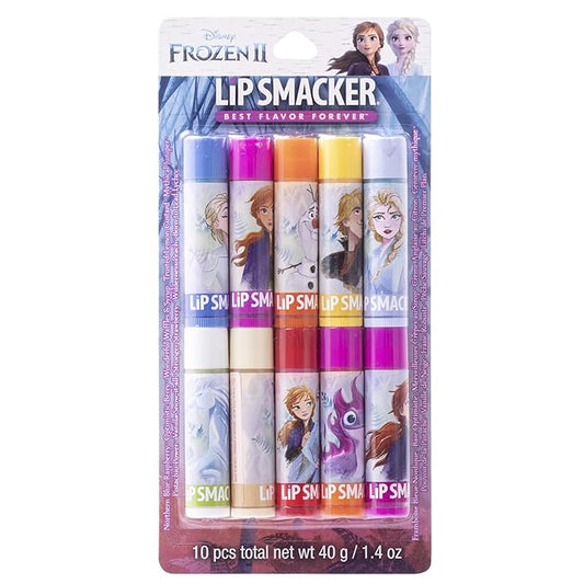 Lip Smacker Disney Frozen 2 Party Pack - 10 Moisturizing Lip Balms, Clear Matte, Hydrating & Protecting - Cruelty-Free- Frozen 2-Velvo Beauty