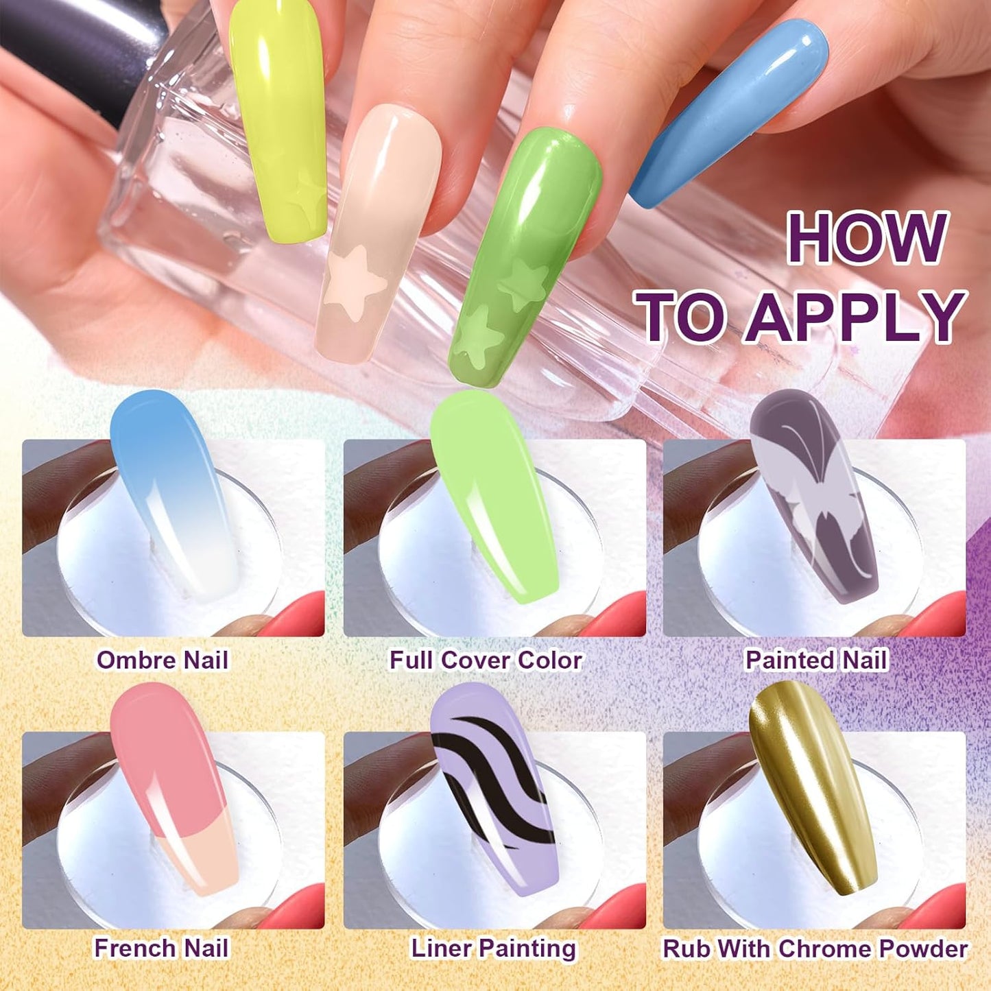 Gradient Painting Gel, 16 Colors Ombre Gel Nail Polish for Ombre Nails Aura Nails, French Manicure DIY Nail Art, Long-lasting High-glossy No-wipe Home DIY Palette Cloud Fluff-Velvo Beauty