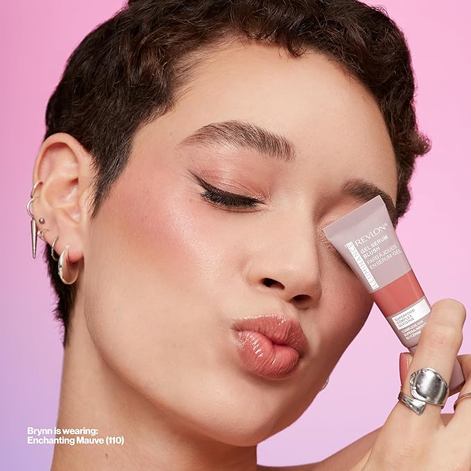 Revlon Illuminance Gel Serum Blush, Visibly Plump Cheeks, Dewy Finish and Hydrates All Day, 110 Enchanting Mauve, 0.37 fl oz.-Velvo Beauty