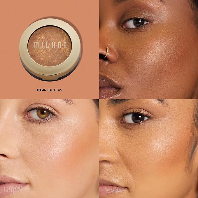 Milani Bronzer Powder - Baked Bronzer Made in Italy, Bronzing Shimmer Highlighter Makeup for Contour -Glow-Velvo Beauty
