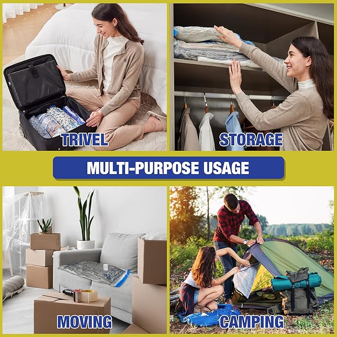 Travel Vacuum Bags with Electric Pump for Luggage and Suitcase, Vacuum Seal Compression Packing Bags for Clothes Clothing, Combo 18 Pack-Velvo Beauty