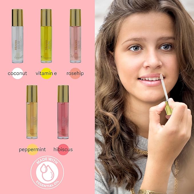 Expressions 5pc Lip Oil Set - Bloom Your Lips Style Essentials Lip Oils, Lip Healing Lip Oil Collection with Precision Applicator Wand | Moisturizing for Everyday Lip Care and Lip Repair (DAISY)-Velvo Beauty