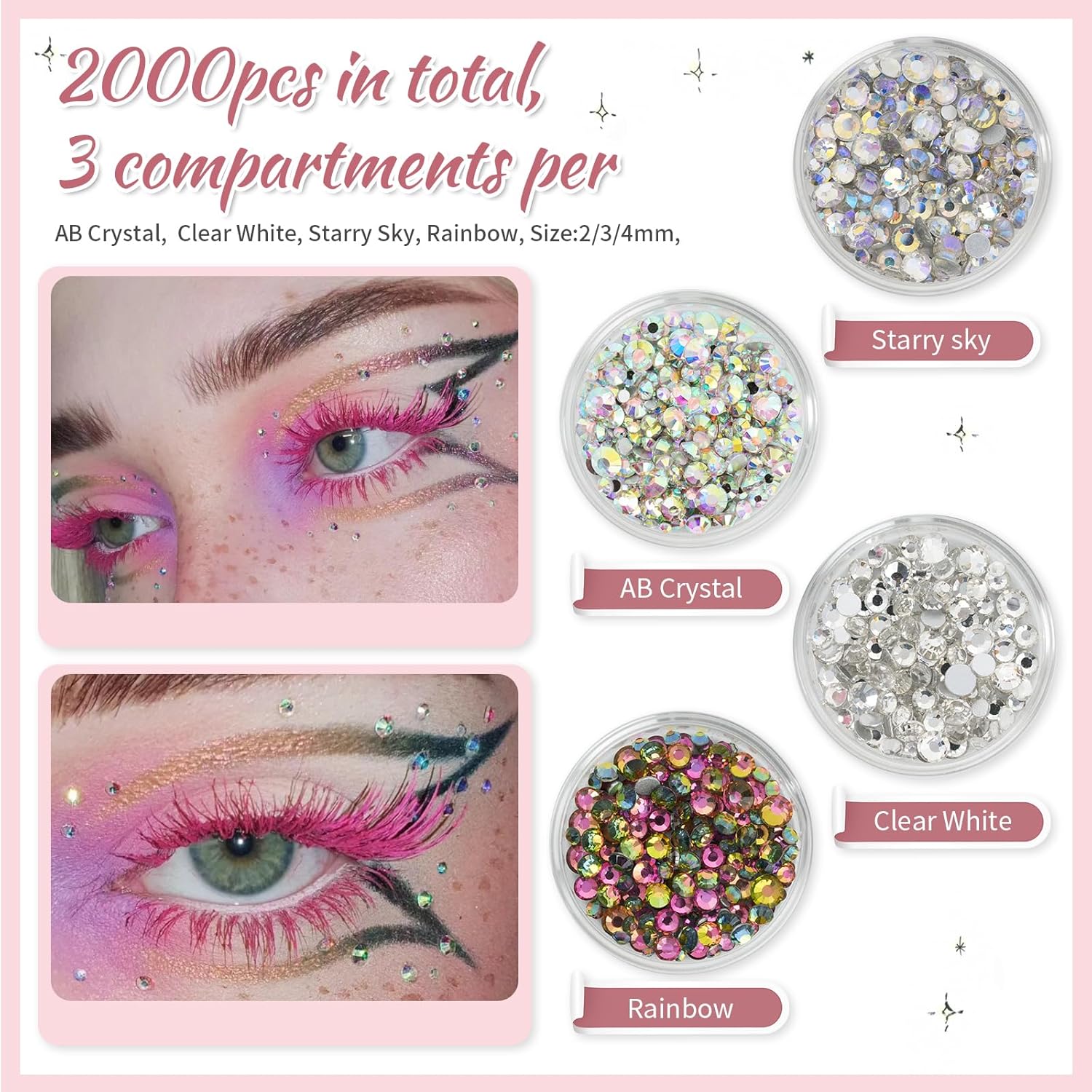 5200PCS Nail Gems and Charms, AB Crystal Nail Rhinestones with Flatback Nail Pearls, Pick Up Tweezers, Rhinestone Picker Tool, Flat Back Nail Gems for Nail Art, Clothes, Face, Craft-Velvo Beauty