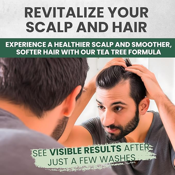 Tea Tree Oil Shampoo MaxTherapy, Itchy Scalp Relief, Refreshes & Cleanses Dandruff & Buildup, Clarifying for Oily Hair, Women & Men, 16 fl oz-Velvo Beauty