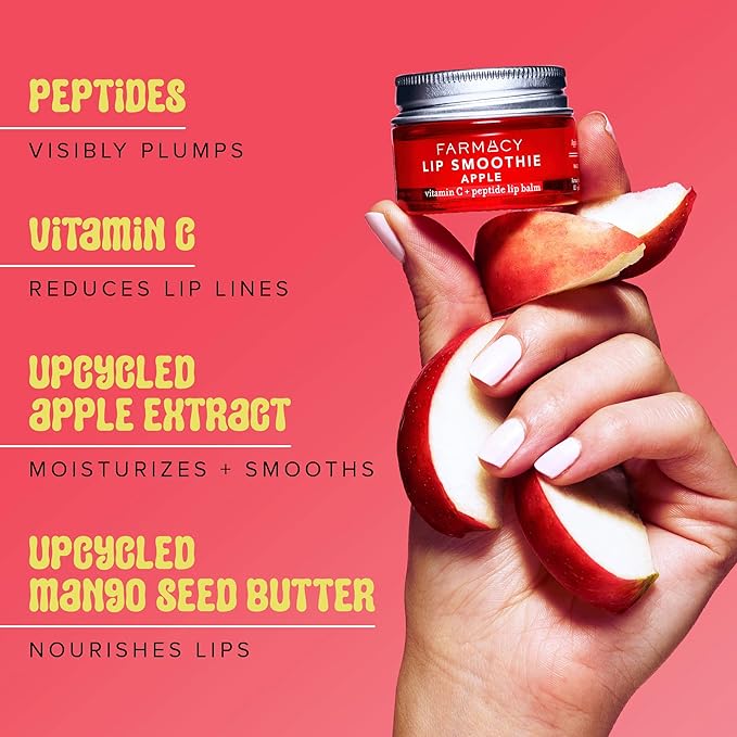 Farmacy Plump + Shine Lip Smoothie Duo - Peptide Lip Balm - Lip Moisturizer & Plumper with Vitamin C - Apple & Mango with High Gloss Finish-Velvo Beauty
