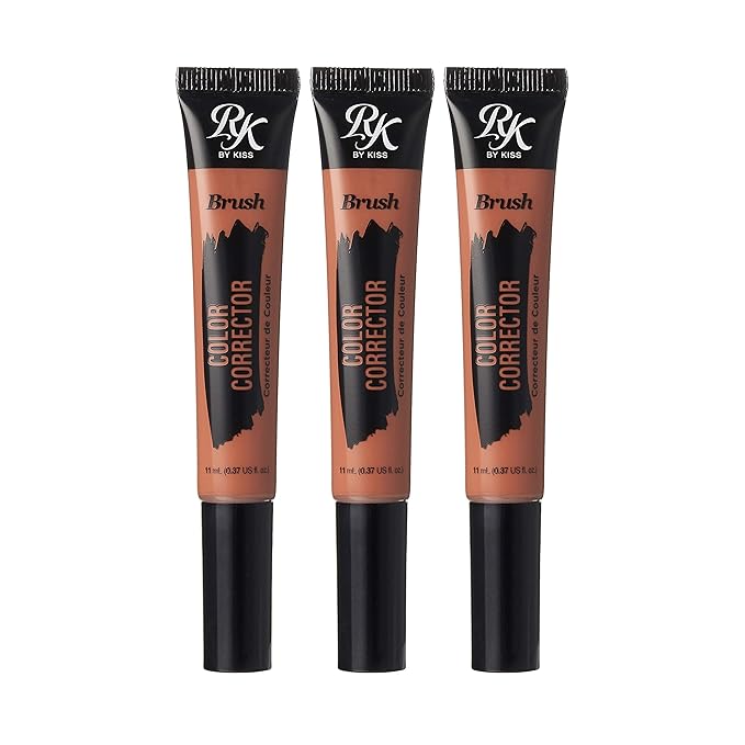 Ruby Kisses HD Brush Concealer & Foundation, Full Coverage, Color Correcting, Highlight, Contour 3 Pack (Orange Corrector)-Velvo Beauty
