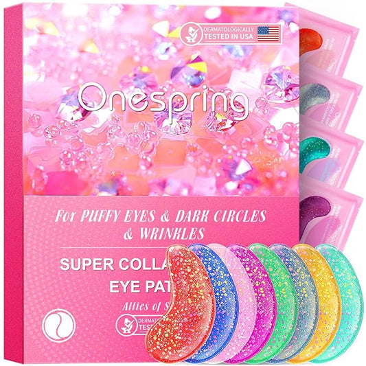 Under Eye Patches (24 Pairs) - Eye Gel Pads for Wrinkles, Puffy Eyes, Dark Circles, Eye Bags, Natural Collagen Eye Gels Pads, Under Eye Mask Patches for Refreshing, Revitalizing-Velvo Beauty