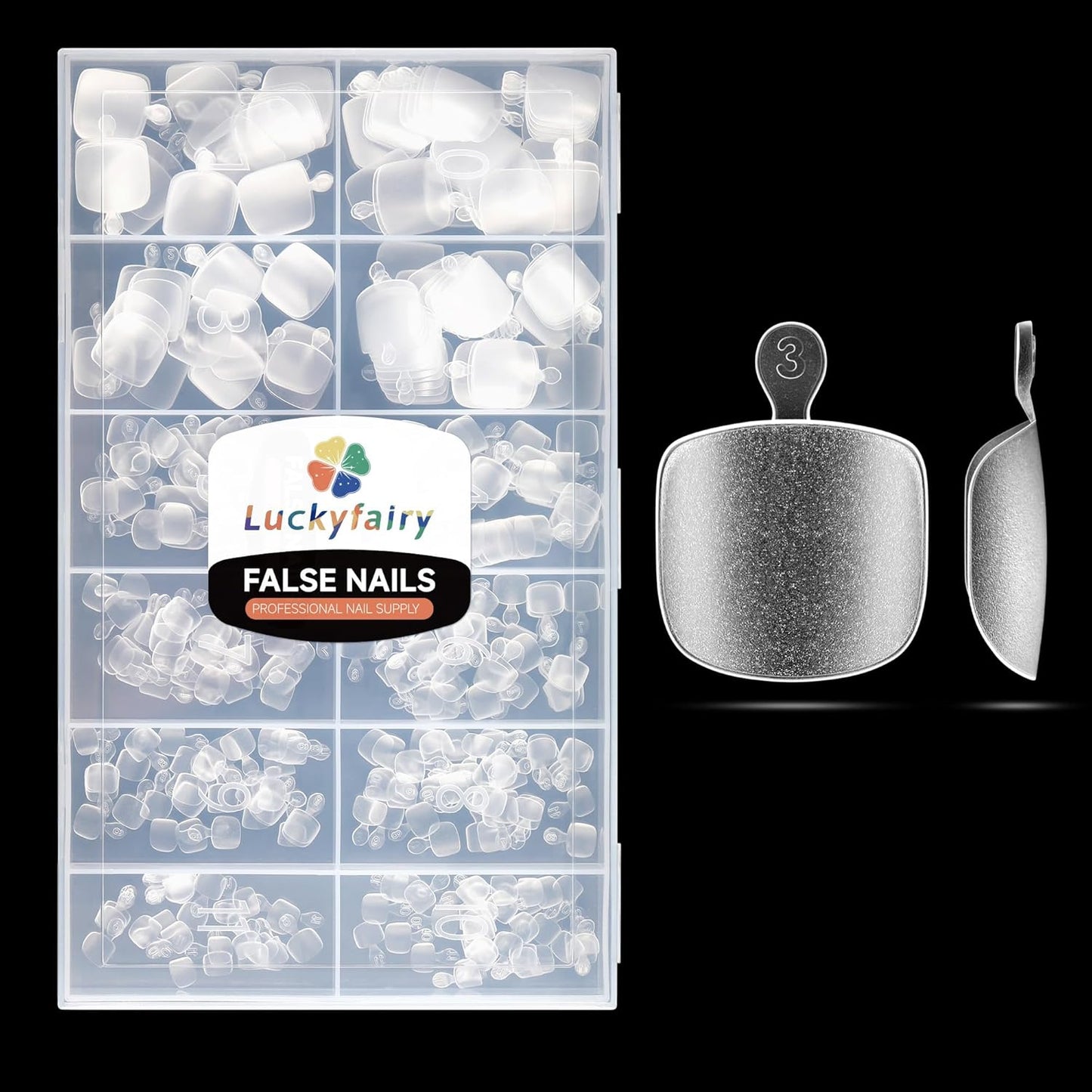 Square Toe Nail Tips, 240pcs Press On Toenails for Women Full Matte Wider Toe Nail Tips, 12 Size Full Cover Short Fake Toenail for Big Toe Nail Extensions Home DIY Nail Salon Soak Off-Velvo Beauty