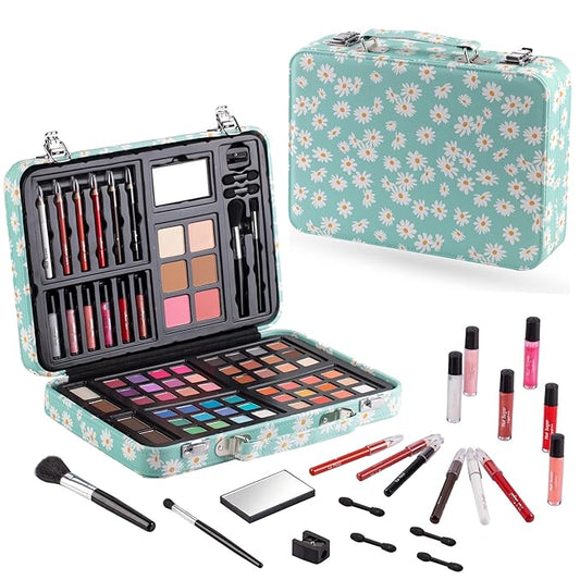 Hot Sugar Makeup Kit for Teenager Girls 10-12, All in One Beginner Makeup Kit for Women Full Kit, Teen makeup kit Cosmetic Gift Set on Birthday Christmas (MINT DAISY)-Velvo Beauty