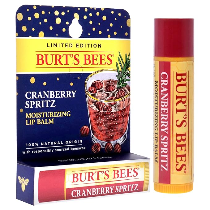 Cramberry Spritz Moisturizing Lip Balm by Burts Bees for Unisex - 0.15 oz Lip Balm-Velvo Beauty