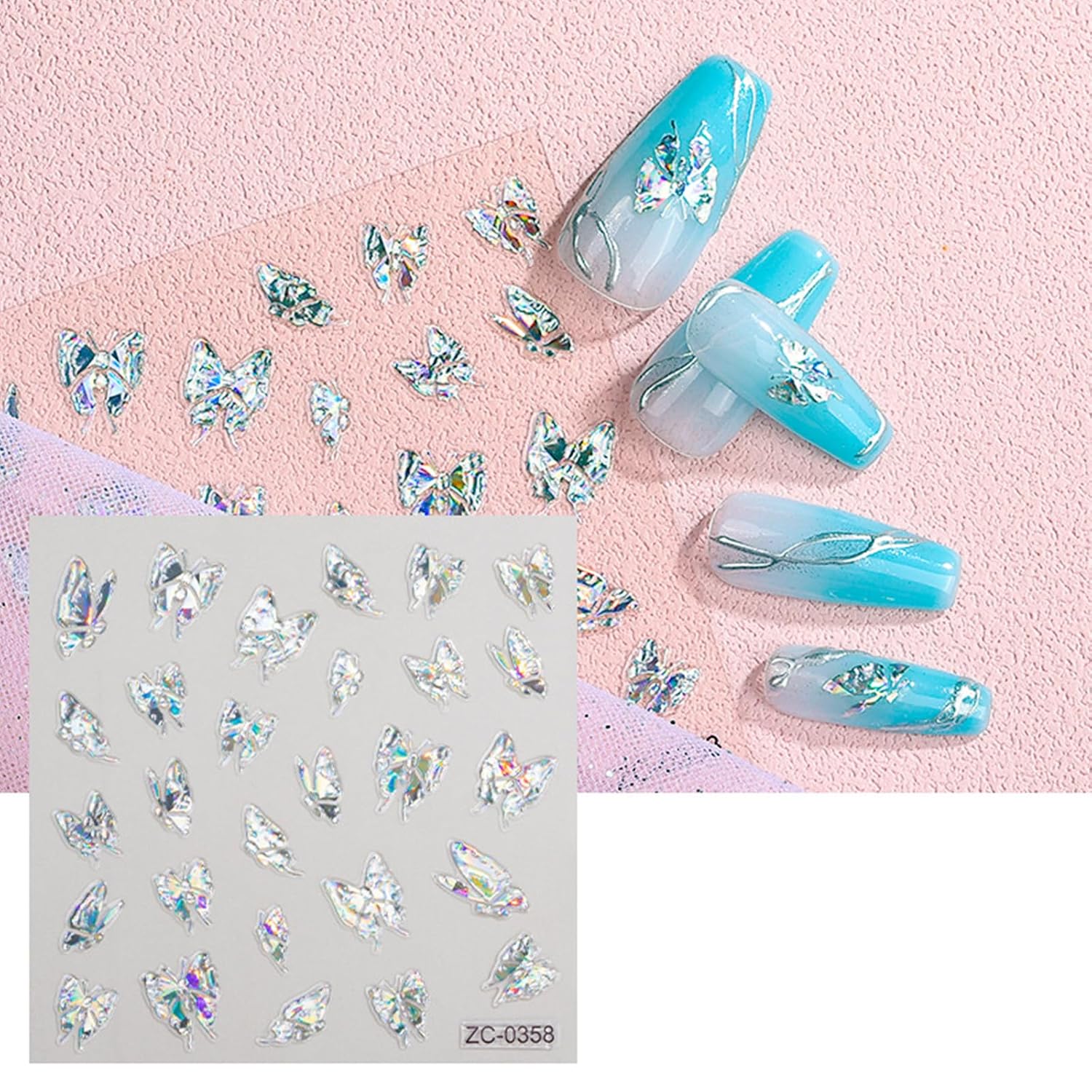 SILPECWEE 6 Sheets 5D Gold Embossed Nail Art Stickers Gem Crystal Irregular Geometric Frames Nail Stickers Designs Hollow Nail Decals Self Adhesive DIY Acrylic Nails Accessories-Velvo Beauty