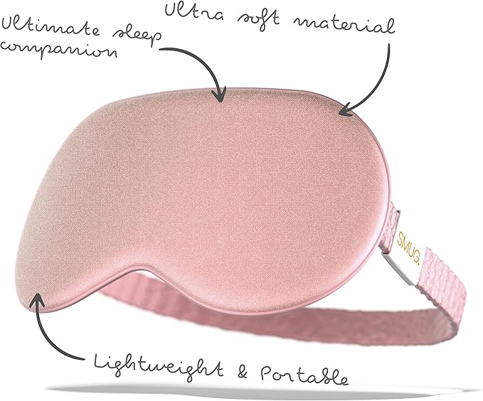 SMUG Satin Sleep Mask & Eye Mask | Travel Sleep Masks for Women & Men | Soft Sleeping Eye Mask to Nourish Skin & Reduce Dark Circles | Eye Sleep Mask Shades to Block Out Light | Pink-Velvo Beauty