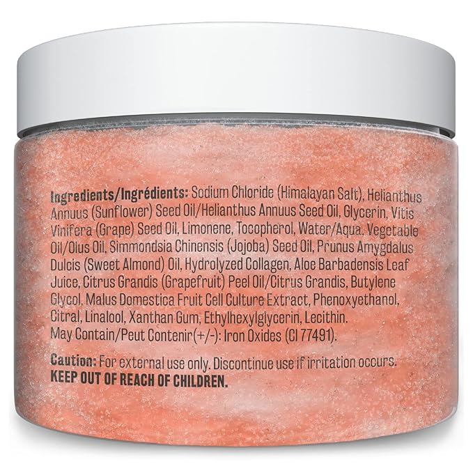 Himalayan Salt Scrub, Face, Foot, and Body Exfoliator with Collagen and Stem Cells, Exfoliating Scrub for Toning, Cellulite, and Skin Care by M3 Naturals-Velvo Beauty