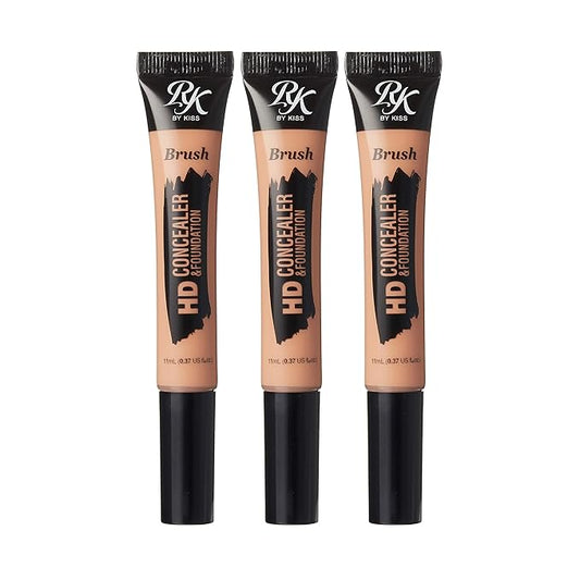 Ruby Kisses HD Concealer & Foundation Brush Flawless Full Coverage Face Makeup Lightweight Highlighter Long Lasting Under Eye Conceals Contour Corrector (Warm Sand)-Velvo Beauty