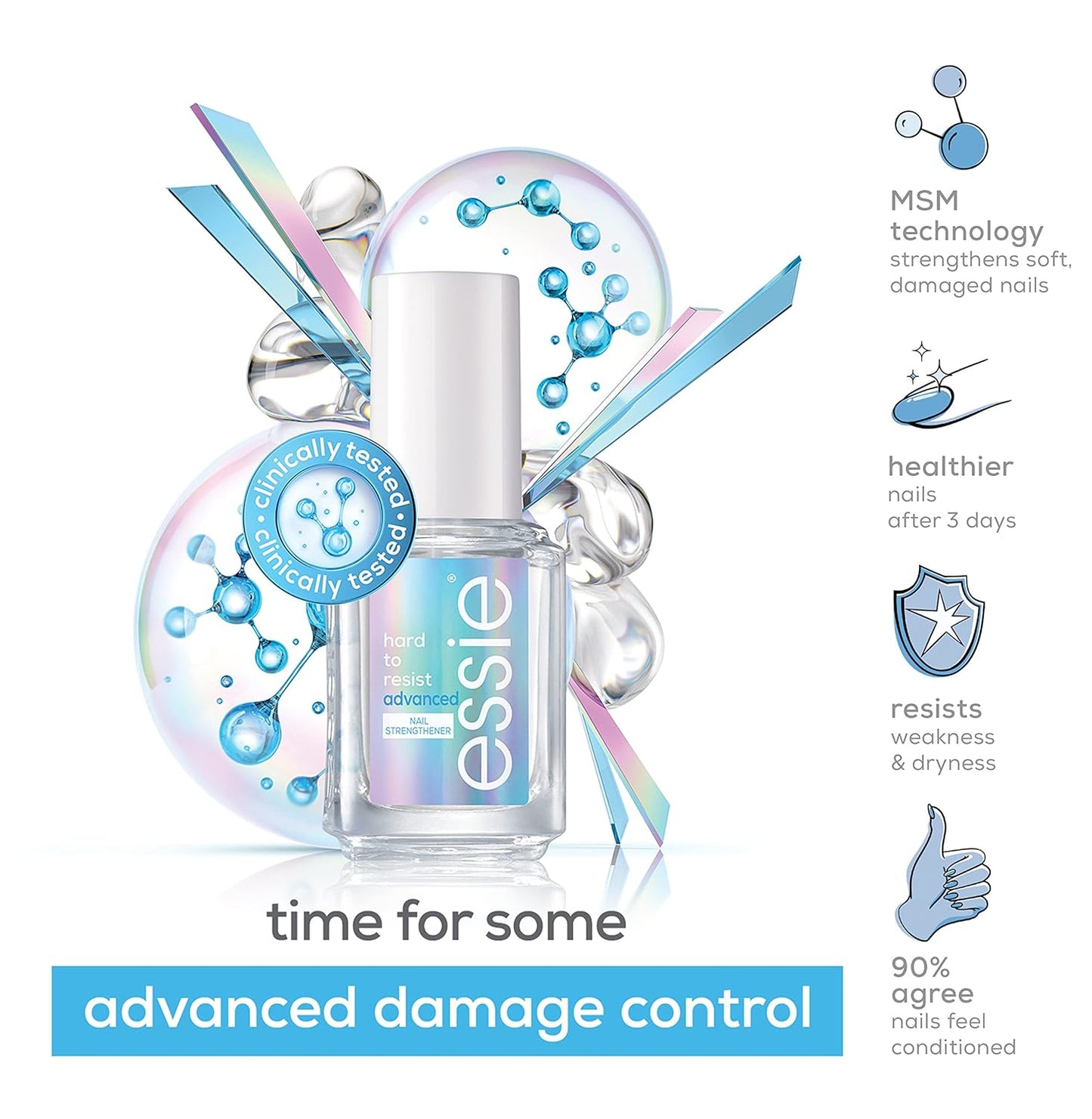 essie nail care, strengthener treatment, vegan, Hard To Resist Advanced, 0.46 fl oz-Velvo Beauty