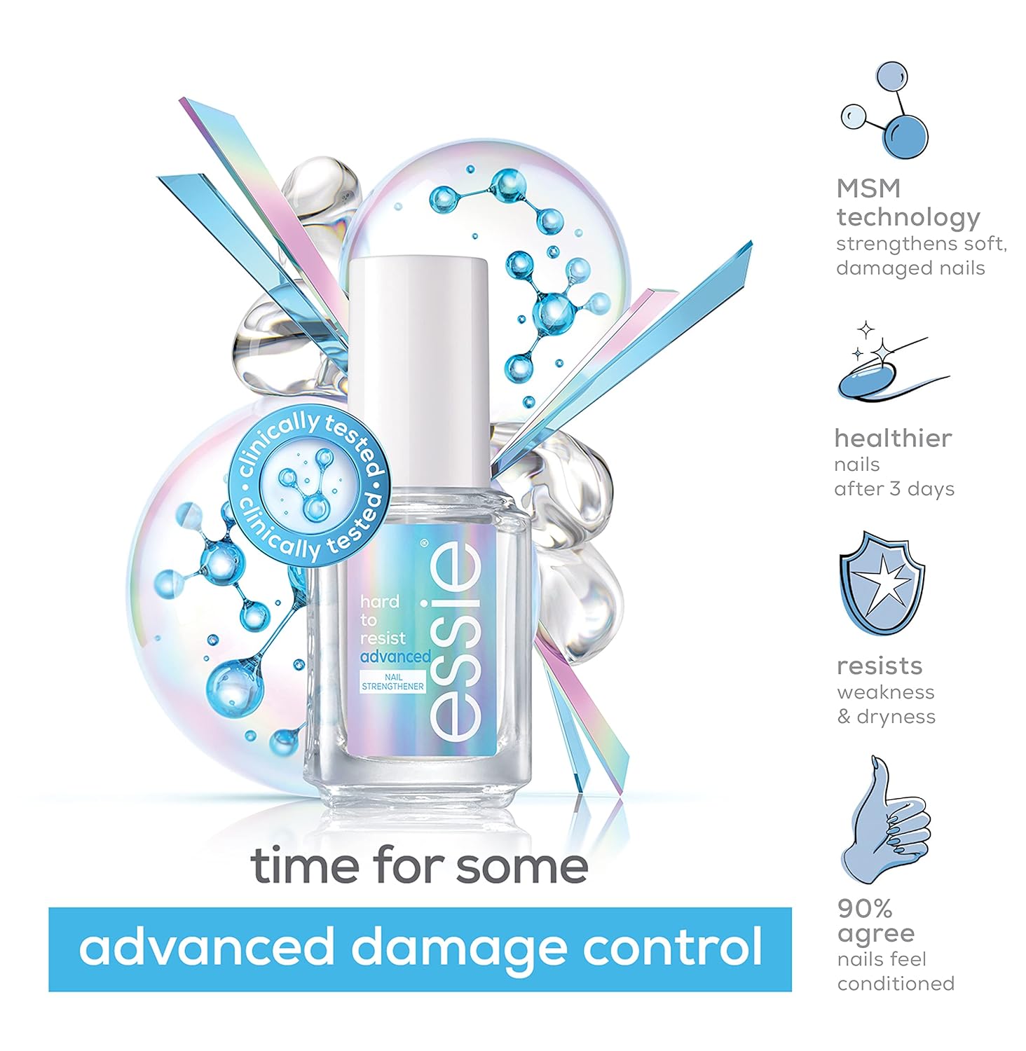 essie nail care, strengthener treatment, vegan, Hard To Resist Advanced, 0.46 fl oz-Velvo Beauty