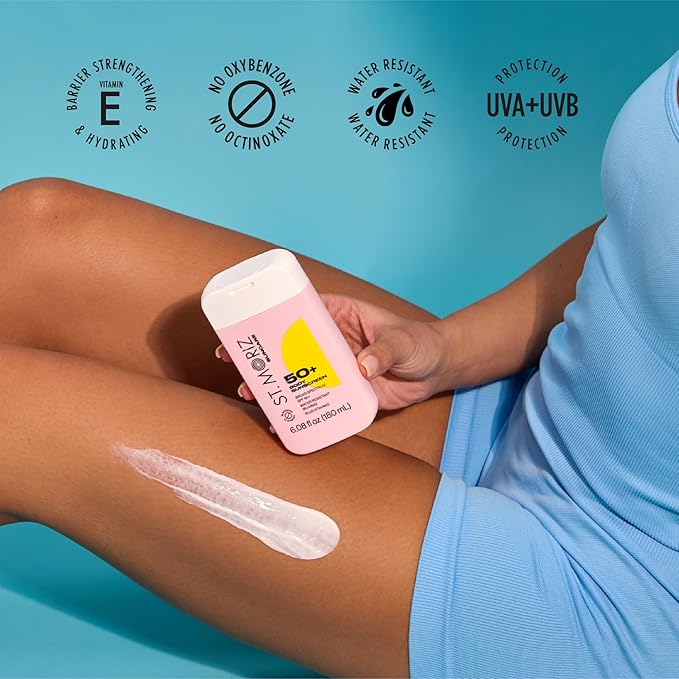 St Moriz Suncare SPF - Sunscreen - Broad Spectrum Protection Water Resistant Sunscreen Moisturizing Lotion + Vitamin E - Oxybenzone & Octinoxate Free - Vegan - Body, 50, Sun Protection Factor (SPF)-Velvo Beauty