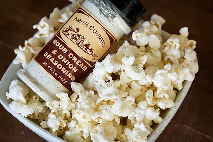 Amish Country Popcorn | Seasoning Variety Pack | Ballpark Style Buttersalt - 5.5 oz and Sour Cream and Onion - 4.7 oz Popcorn Seasoning | Old Fashioned, Non-GMO and Gluten Free-Velvo Beauty