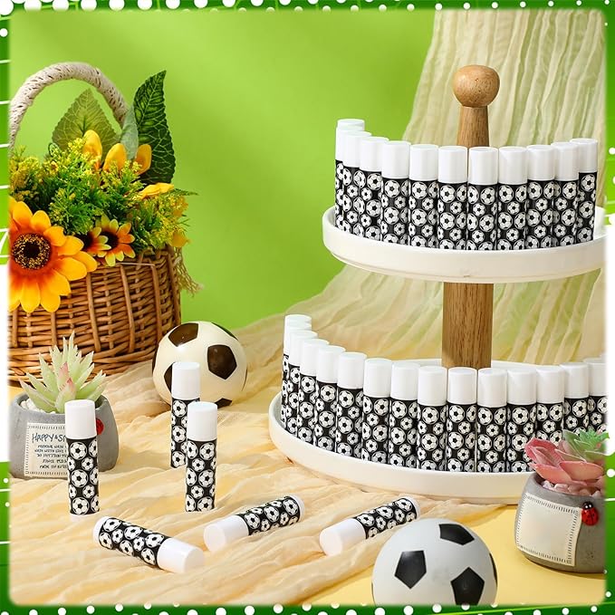 36 Sets Soccer Lip Balm Hand Cream Set soccer Party Favors, Include 36 Lip Balm 36 Moisturizing Hand Cream 36 Bags 36 Cards and Ropes for Soccer Accessories Gifts-Velvo Beauty