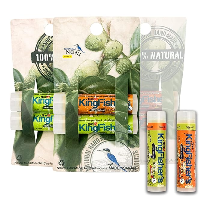 Lip Balm, 100% Natural Moisturizing Lip Balm, Ultra Hydrating Lip Care, Original Noni Oil & Virgin Coconut Oil (Pack of 2) (1 Sweet Orange and 1 Mint)-Velvo Beauty